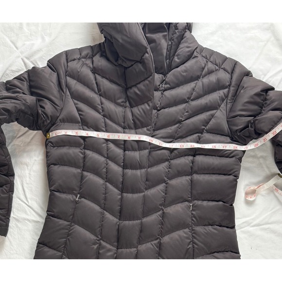 Patagonia Women Down Long Puffer Coat downtown Loft chocolate Brown Sz M Hooded - Picture 10 of 16